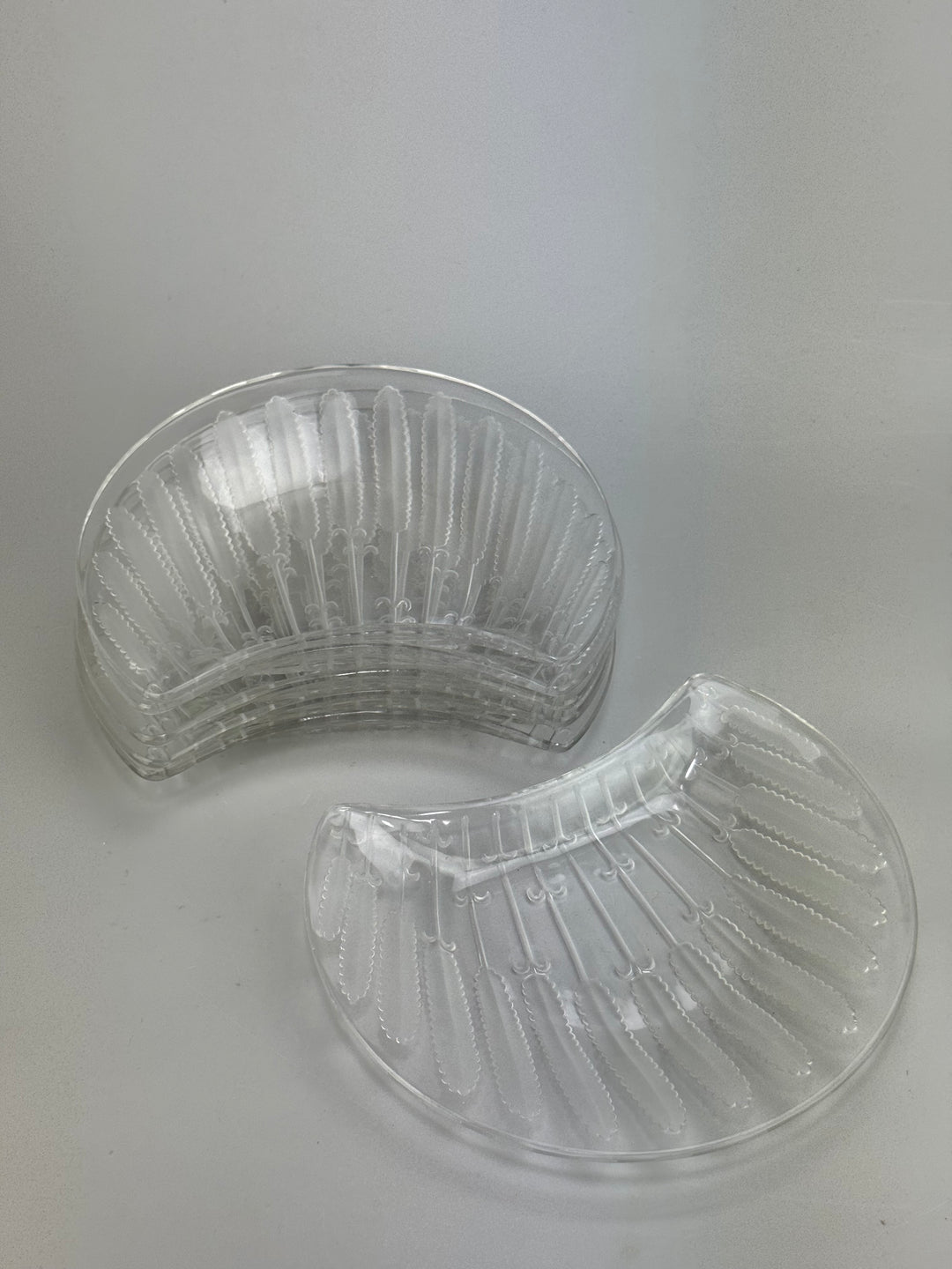 Set 6 Piatti da Insalata Mezzaluna in vetro satinato