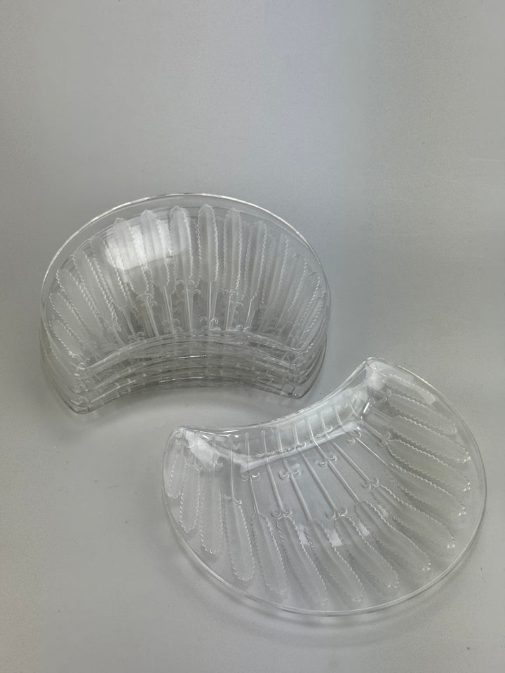 Set 6 Piatti da Insalata Mezzaluna in vetro satinato