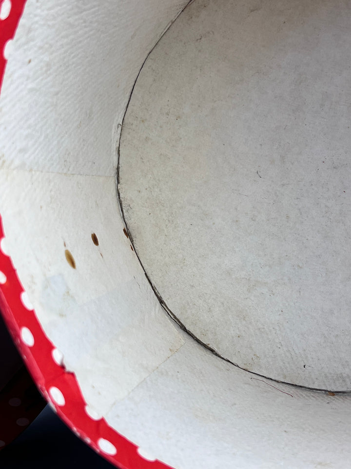 Scatola Cappelliera cartone rosso a pois vintage