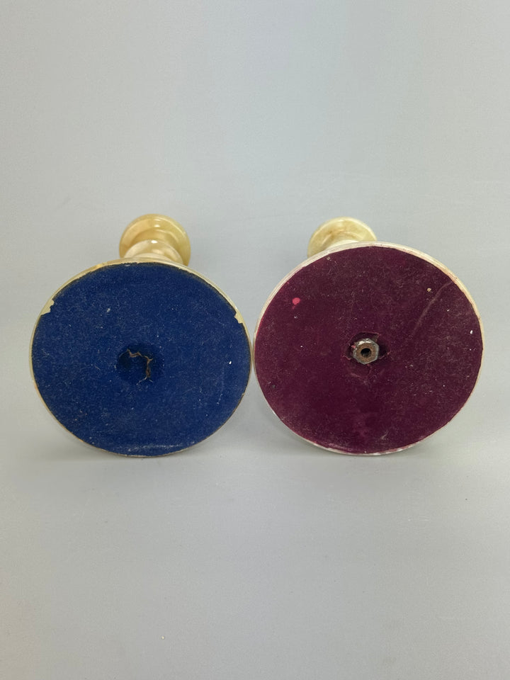 Coppia di Portacandele in onice vintage