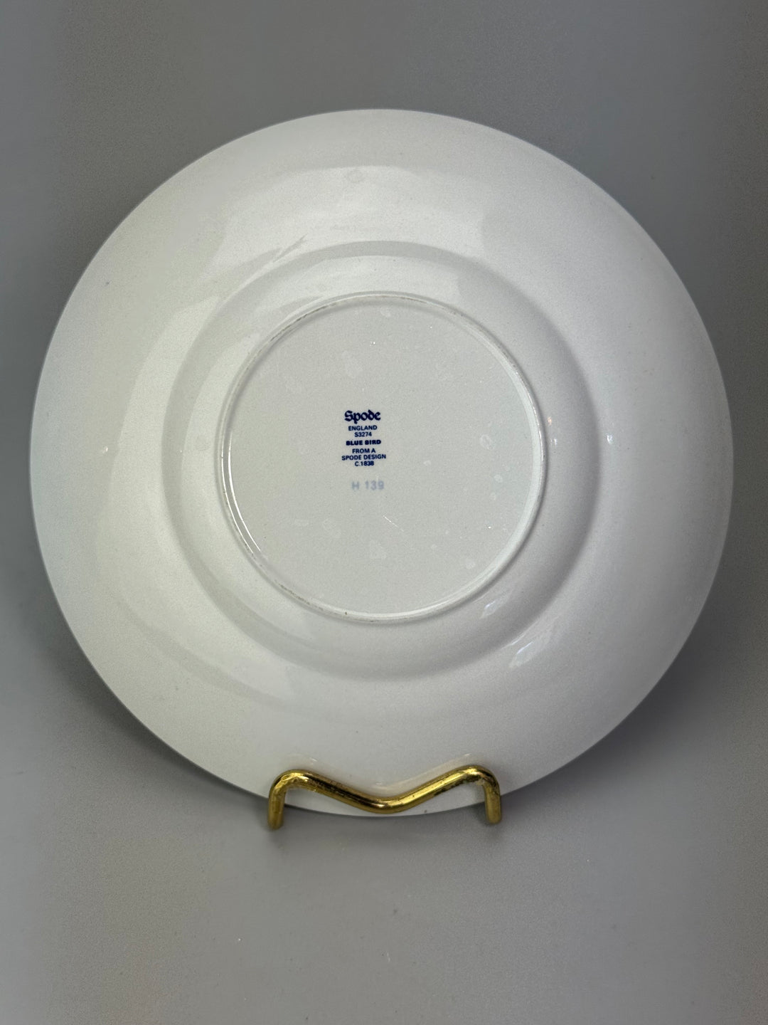 Piatto decorativo ceramica Spode decoro"Blue Bird"