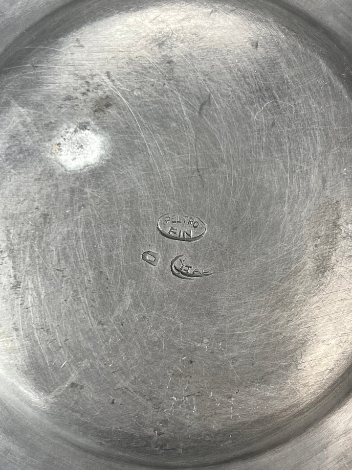 Set di 12 sottobicchieri in peltro e bordo sagomato