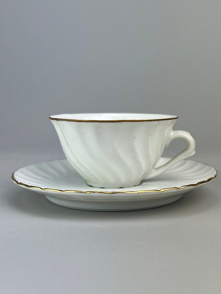 Servizio da Caffè per 12 in Porcellana Limoges – Bordo Oro, Stile Spiralato