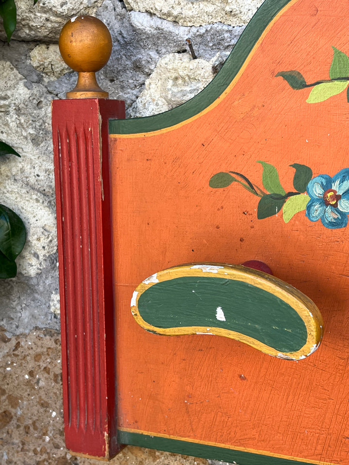 Appendiabiti in Legno Dipinto a Mano – 5 Ganci, Motivo Floreale Folk
