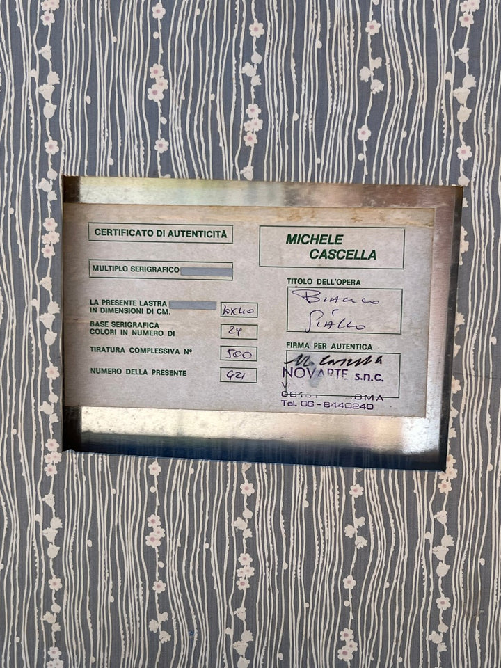 Serigrafia di Michele Cascella – “Bianco e giallo”, 1982