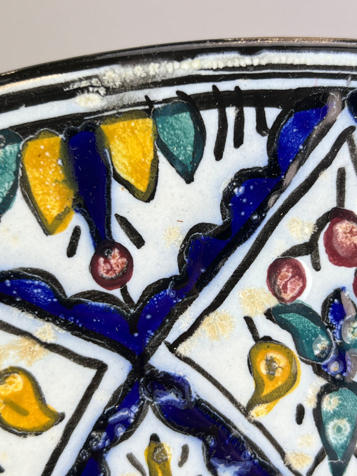 Piatto da parete in ceramica decorata stile marocchino Safi