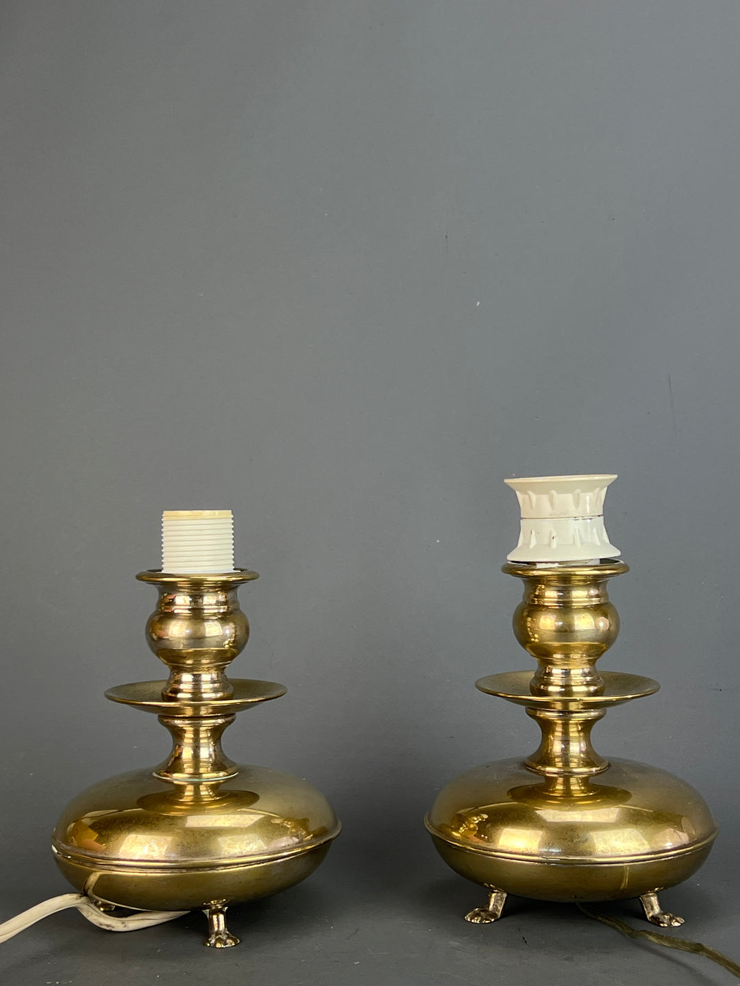 Coppia Lampade da comodino silverplate