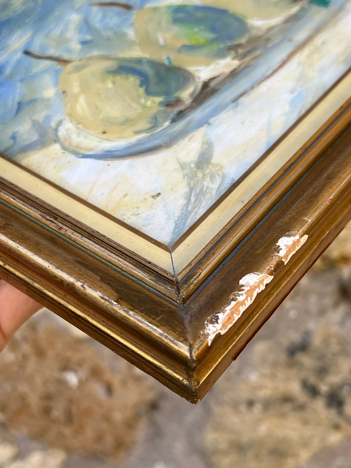 Dipinto a olio su tavola Natura morta con pere