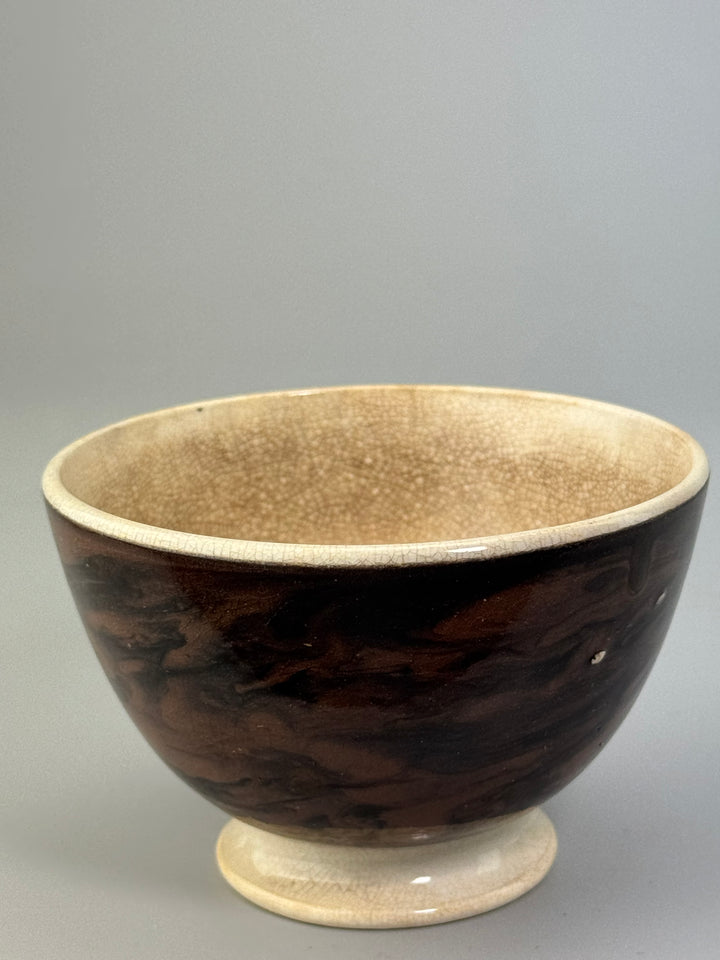 Ciotolina in ceramica Sarreguemines marmorizzata marrone
