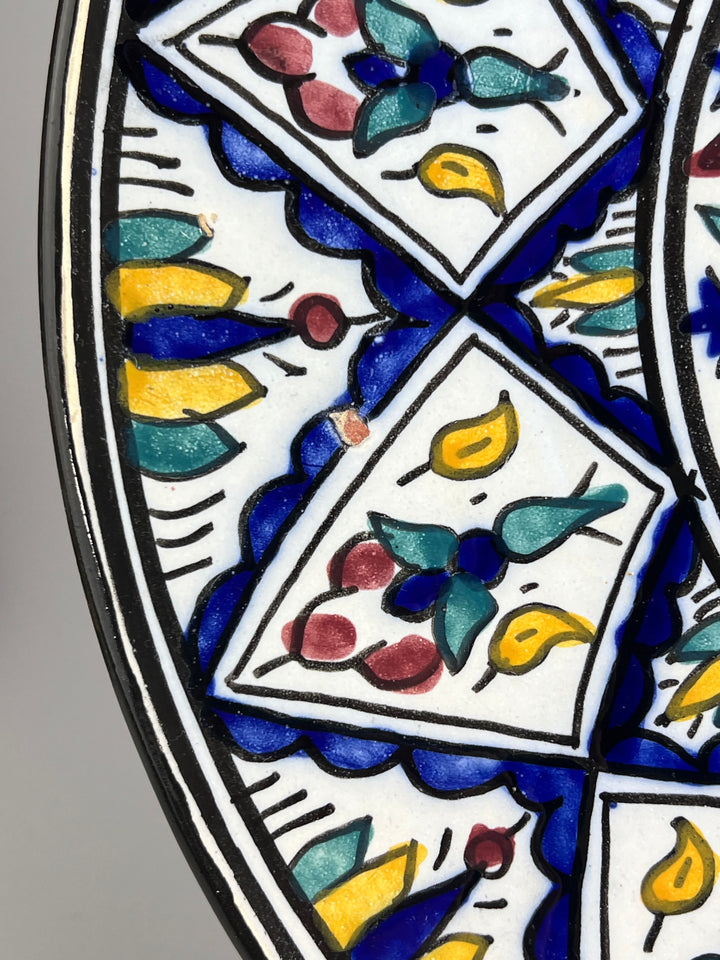 Piatto da parete in ceramica decorata stile marocchino Safi