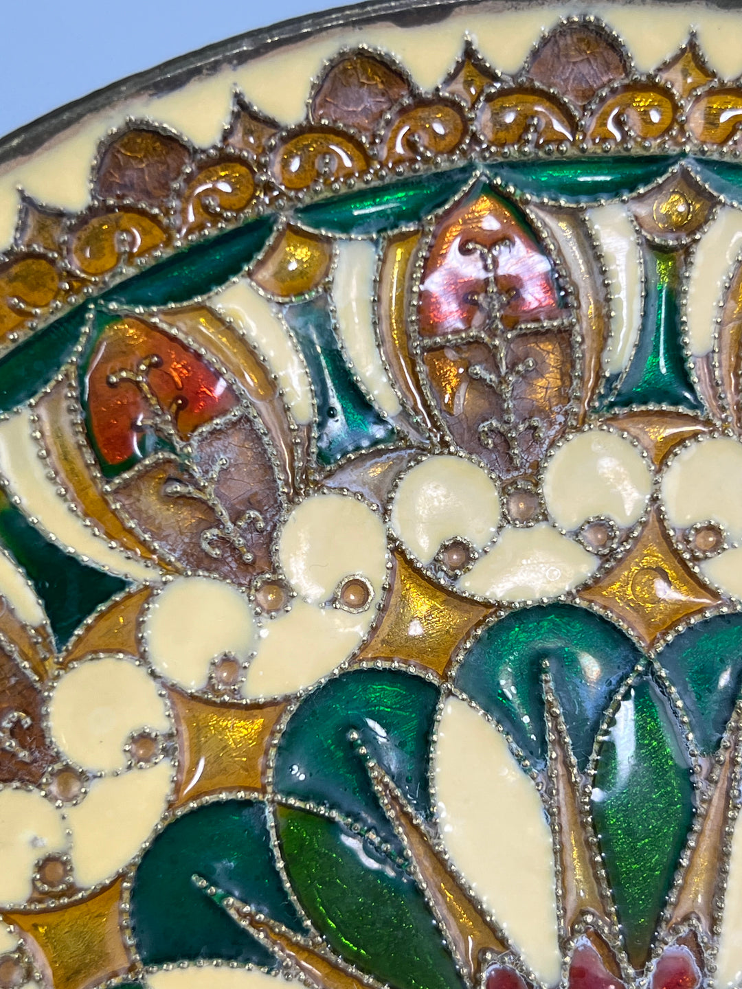 Piatto da parete marocchino in ottone smaltato