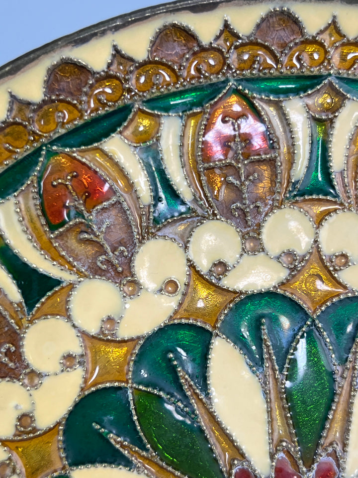 Piatto da parete marocchino in ottone smaltato