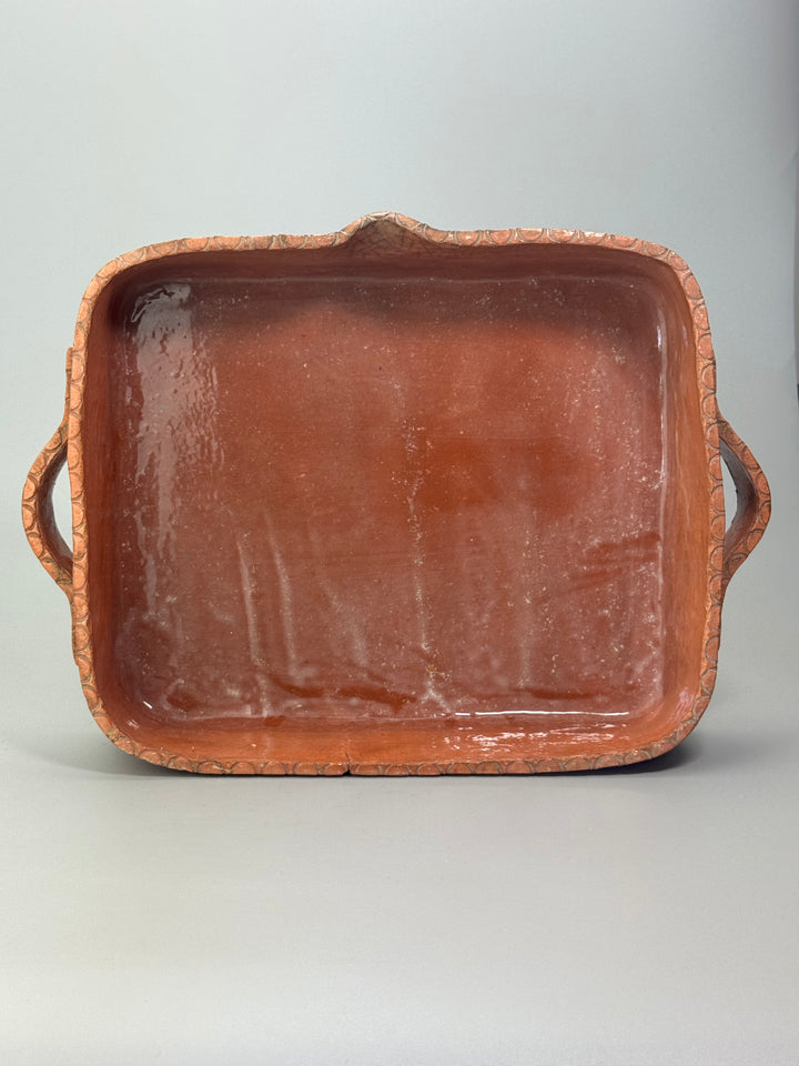 Pirofila in terracotta con manici vintage produzione artigianale