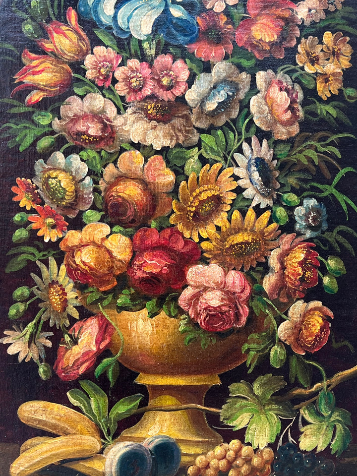 Coppia Quadri Bouquet olio su tela primi '900
