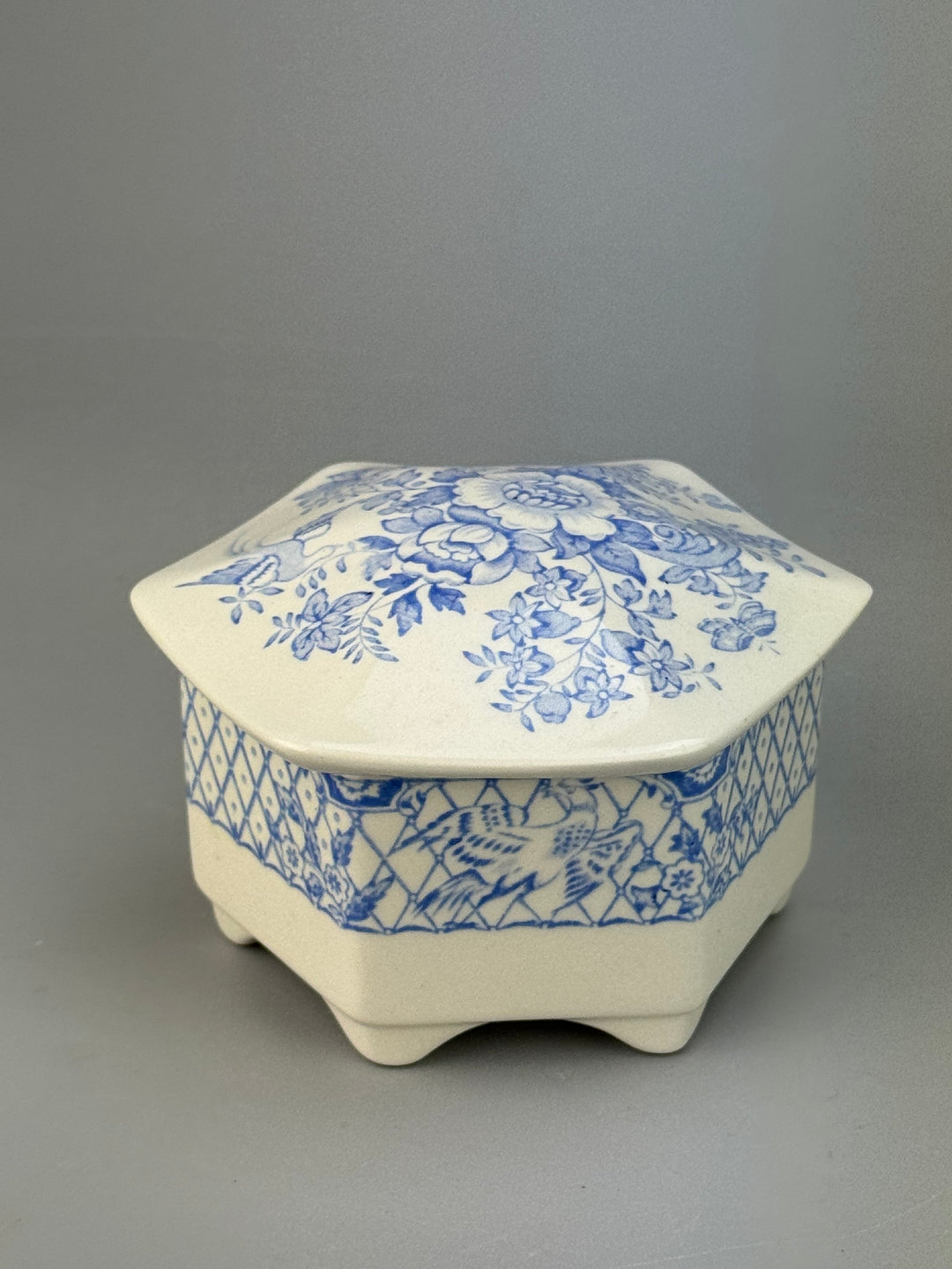 Scatola ceramica Mason's decoro floreale Stratford vintage