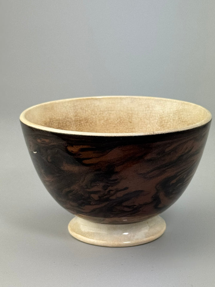 Ciotolina in ceramica Sarreguemines marmorizzata marrone