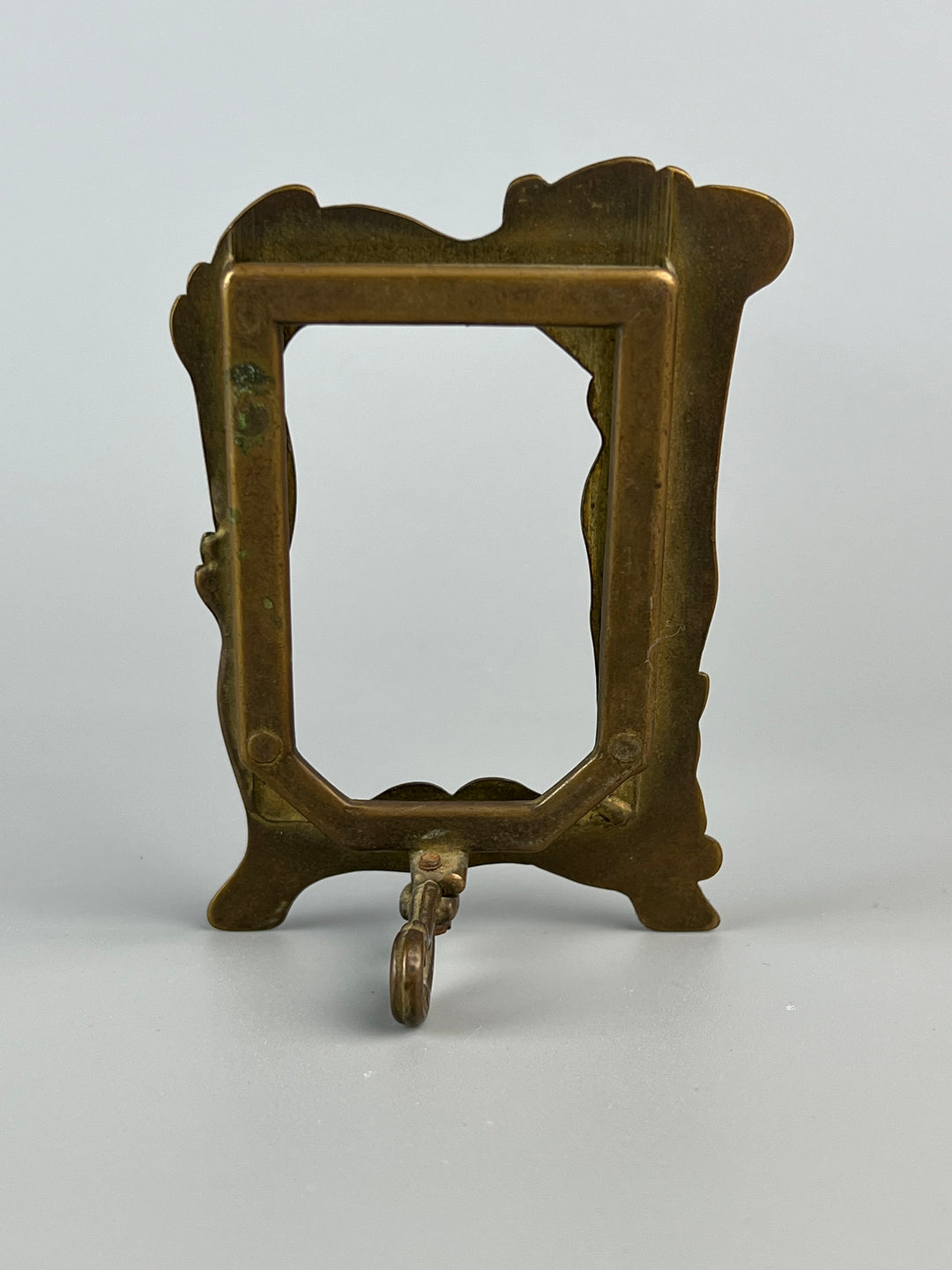 Piccola cornice portafoto in ottone Art Nouveau