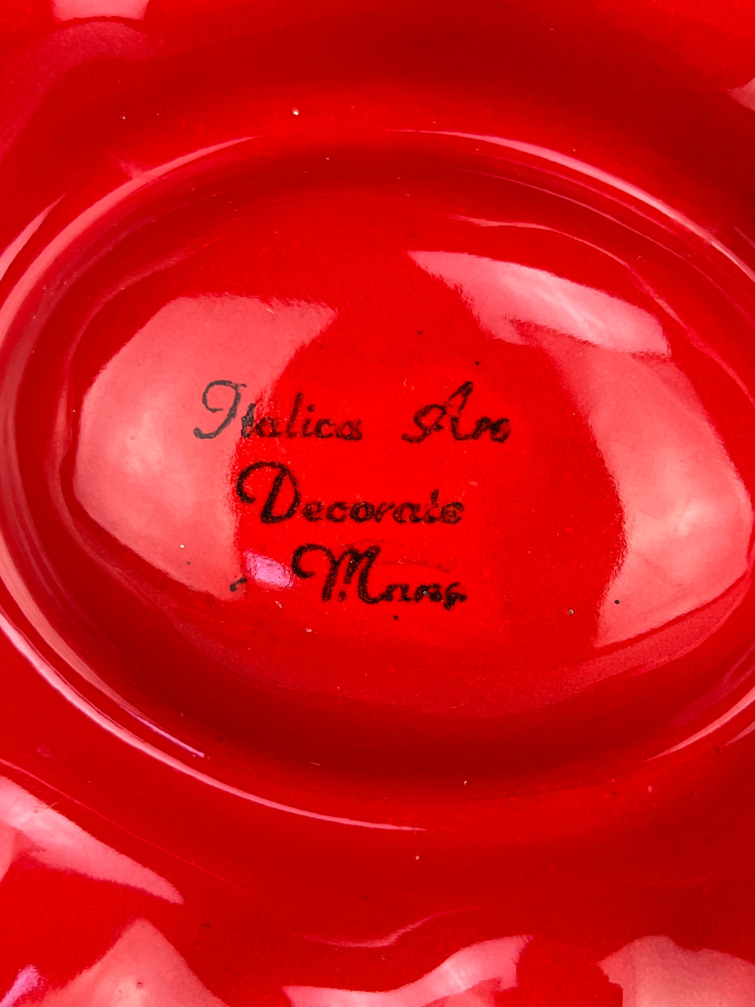 Piatto da portata per uova in ceramica rossa Ars Italica