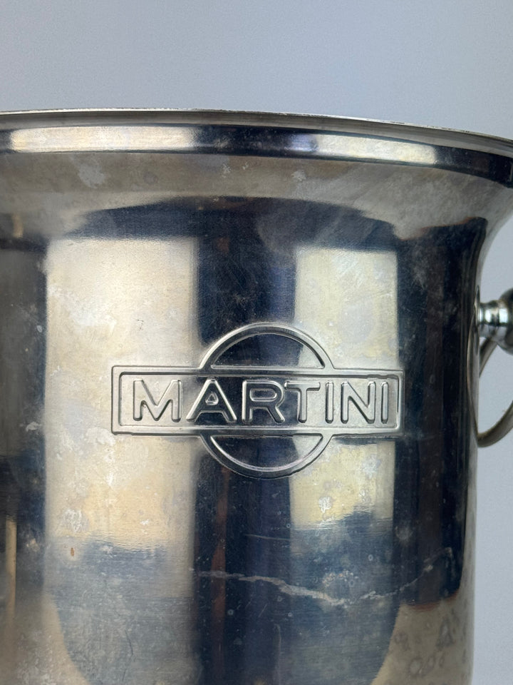 Secchiello ghiaccio Martini vintage in acciaio inox Made in Italy