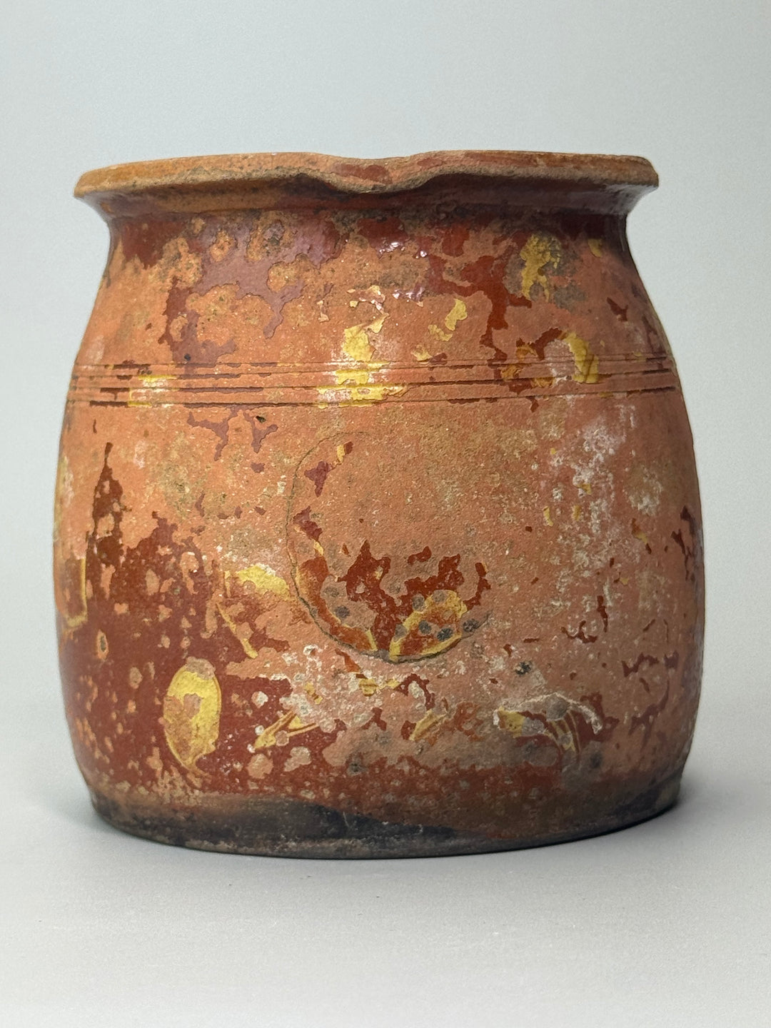 Brocca antica in terracotta smaltata rustica Ceramica Popolare