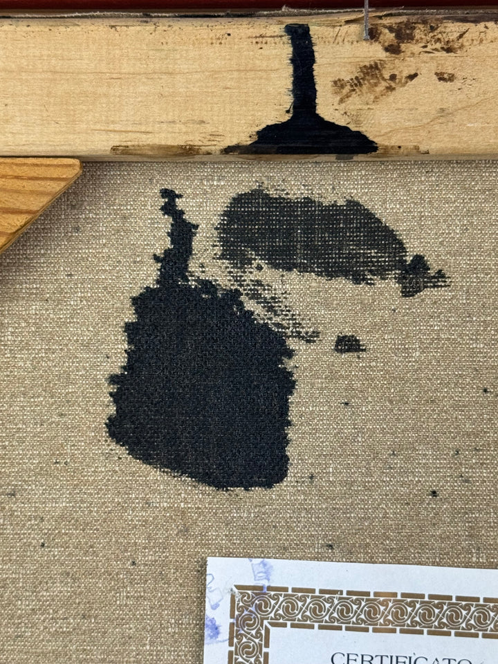 Dipinto a olio su tela Natura morta floreale con cornice dorata firmato Franchi