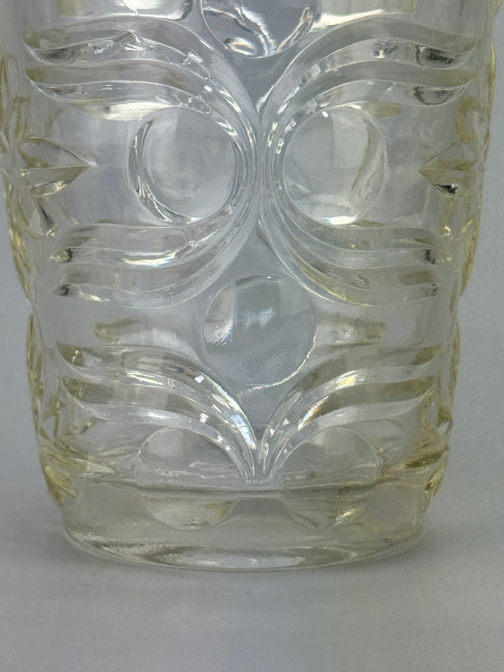 Vaso vintage in cristallo molato con motivo geometrico circolare anni ’60