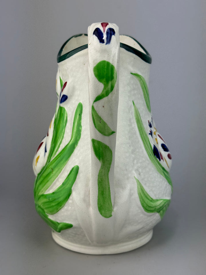Brocca in ceramica decorata a mano con motivo floreale
