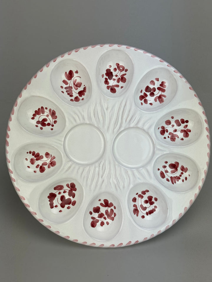 Piatto Portauova in ceramica Deruta dipinto a mano