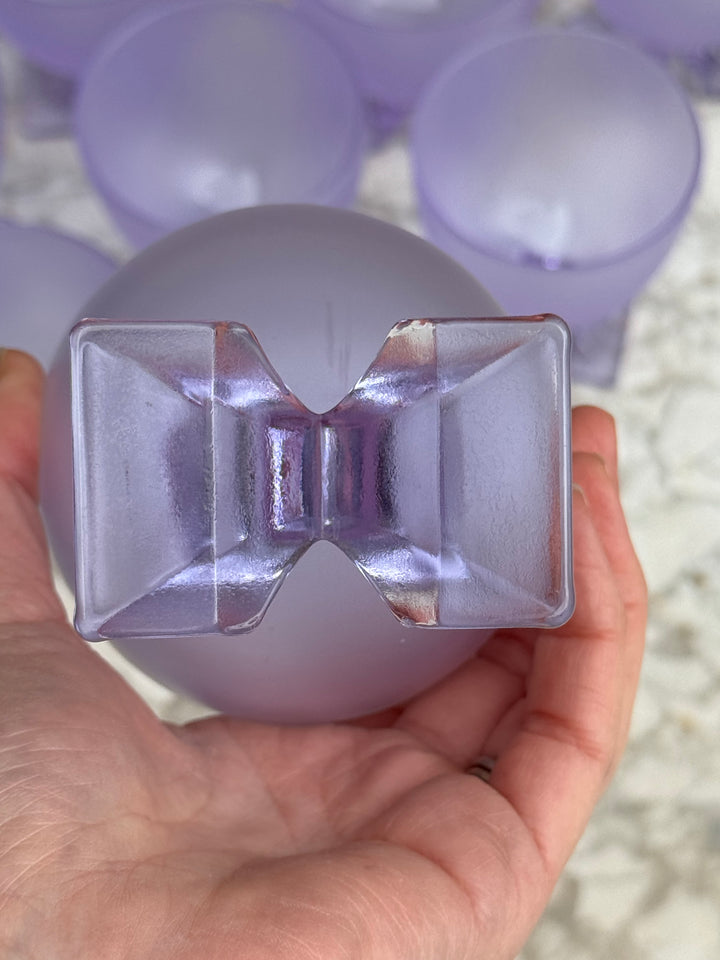 Set di 12 Calici Mid-Century in vetro satinato viola