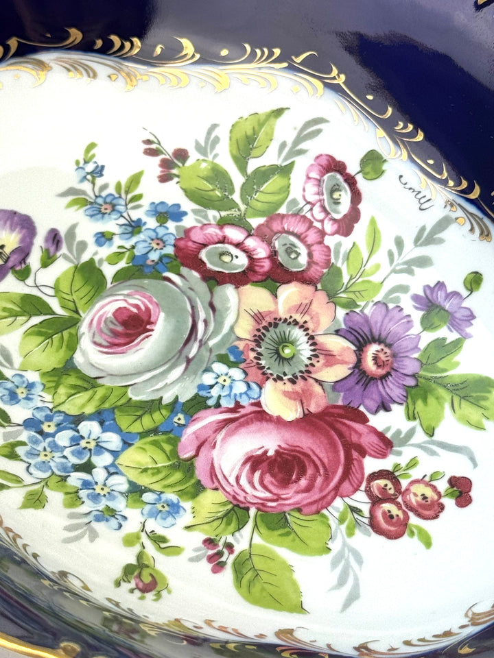 Svuotatasche vintage in porcellana di Limoges dipinta a mano