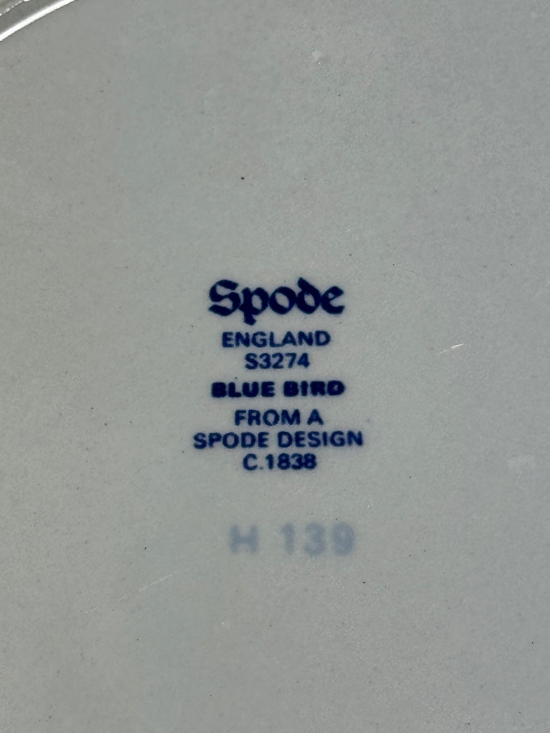 Piatto decorativo ceramica Spode decoro"Blue Bird"