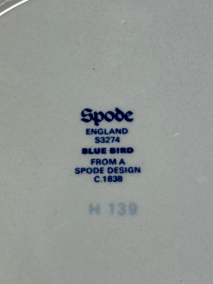 Piatto decorativo ceramica Spode decoro"Blue Bird"