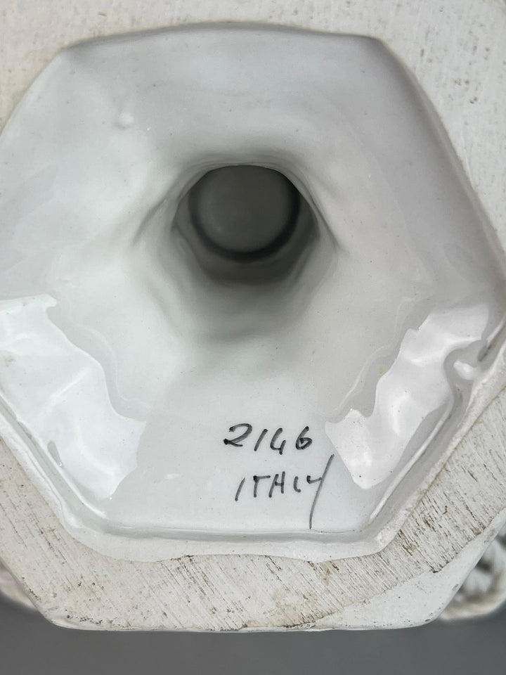 Alzata italiana ceramica bianca vintage