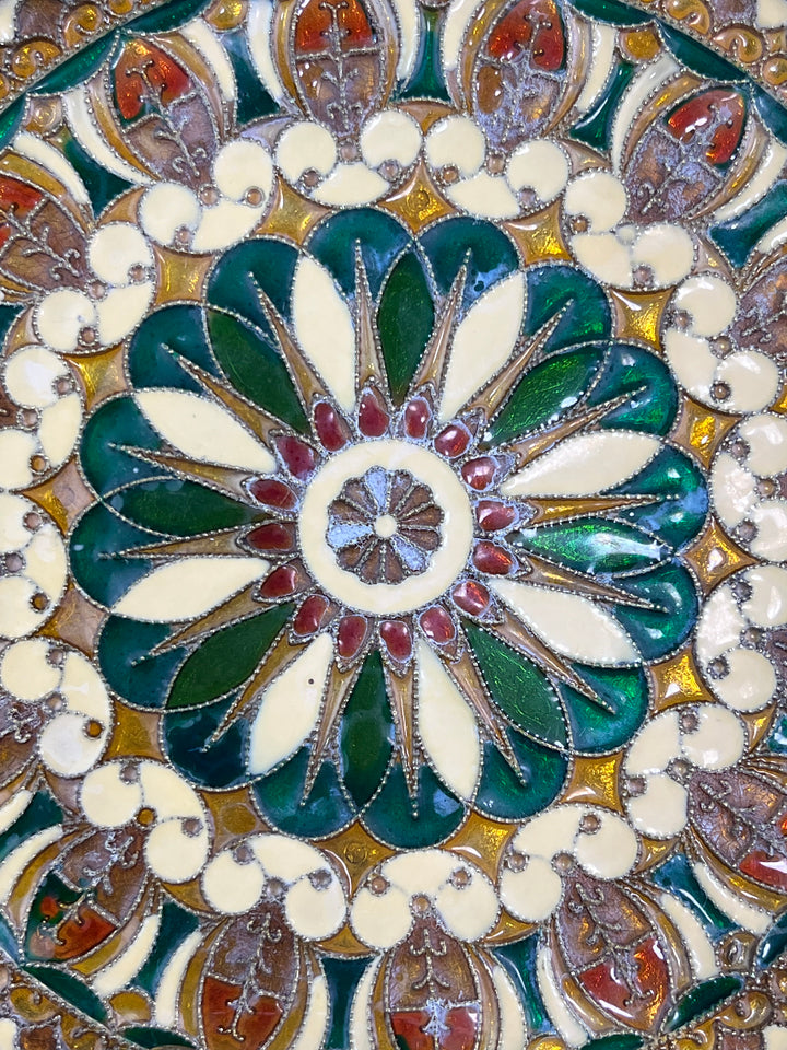 Piatto da parete marocchino in ottone smaltato