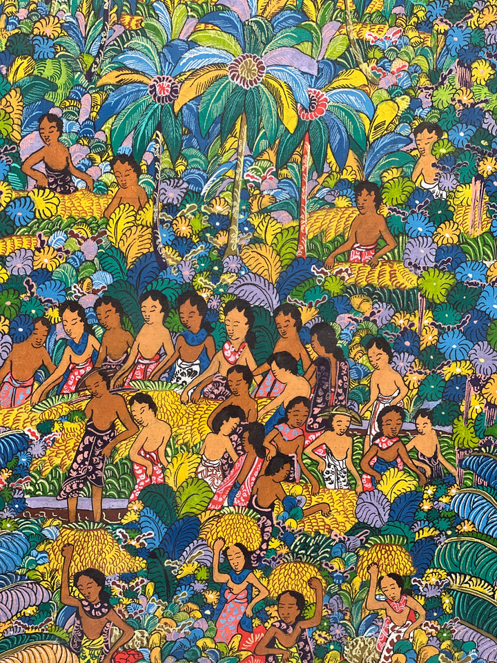Quadro Balinese paesaggio con figure