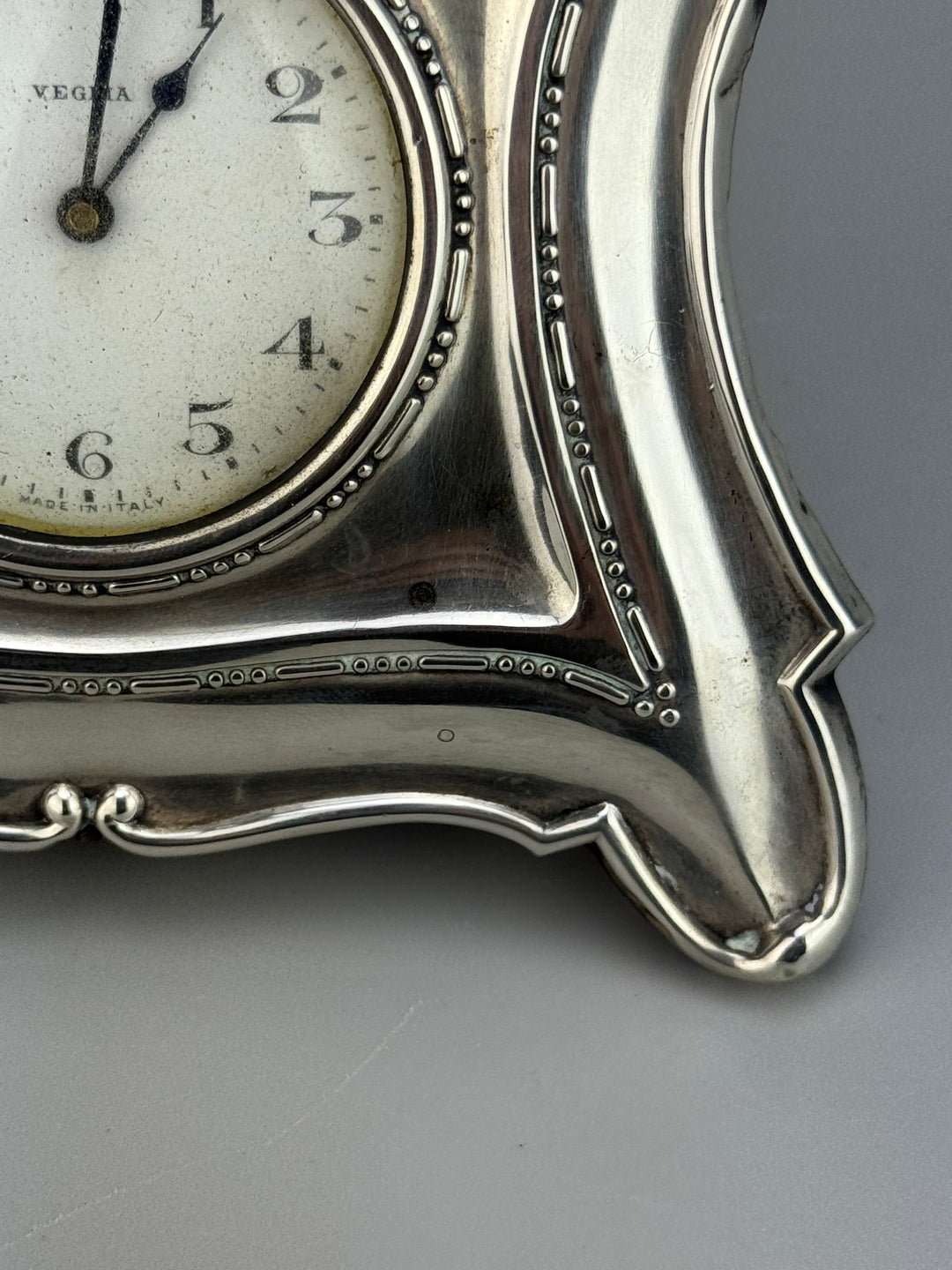 Sveglia da tavolo Veglia in argento 800 vintage