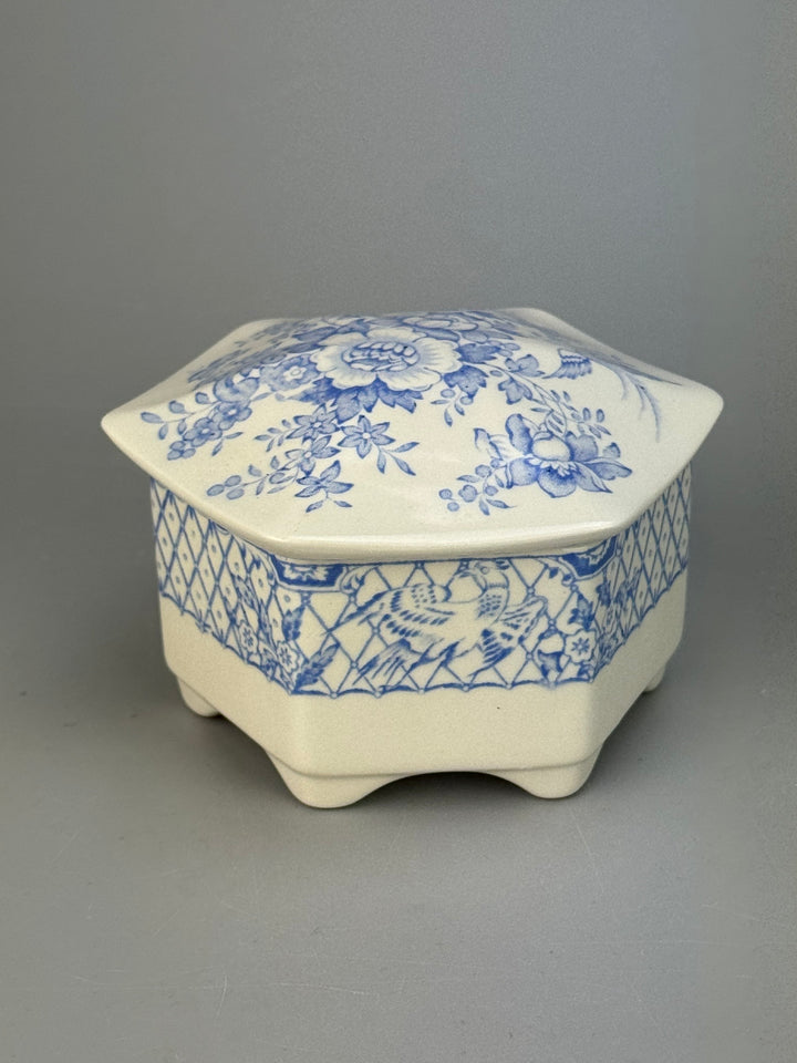 Scatola ceramica Mason's decoro floreale Stratford vintage