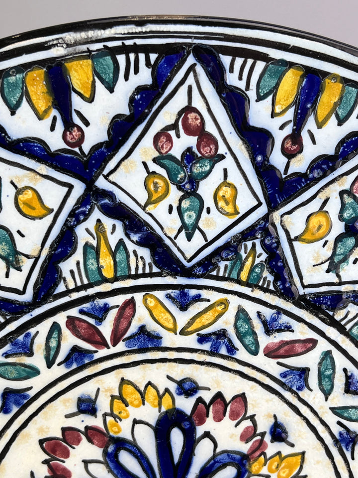 Piatto da parete in ceramica decorata stile marocchino Safi