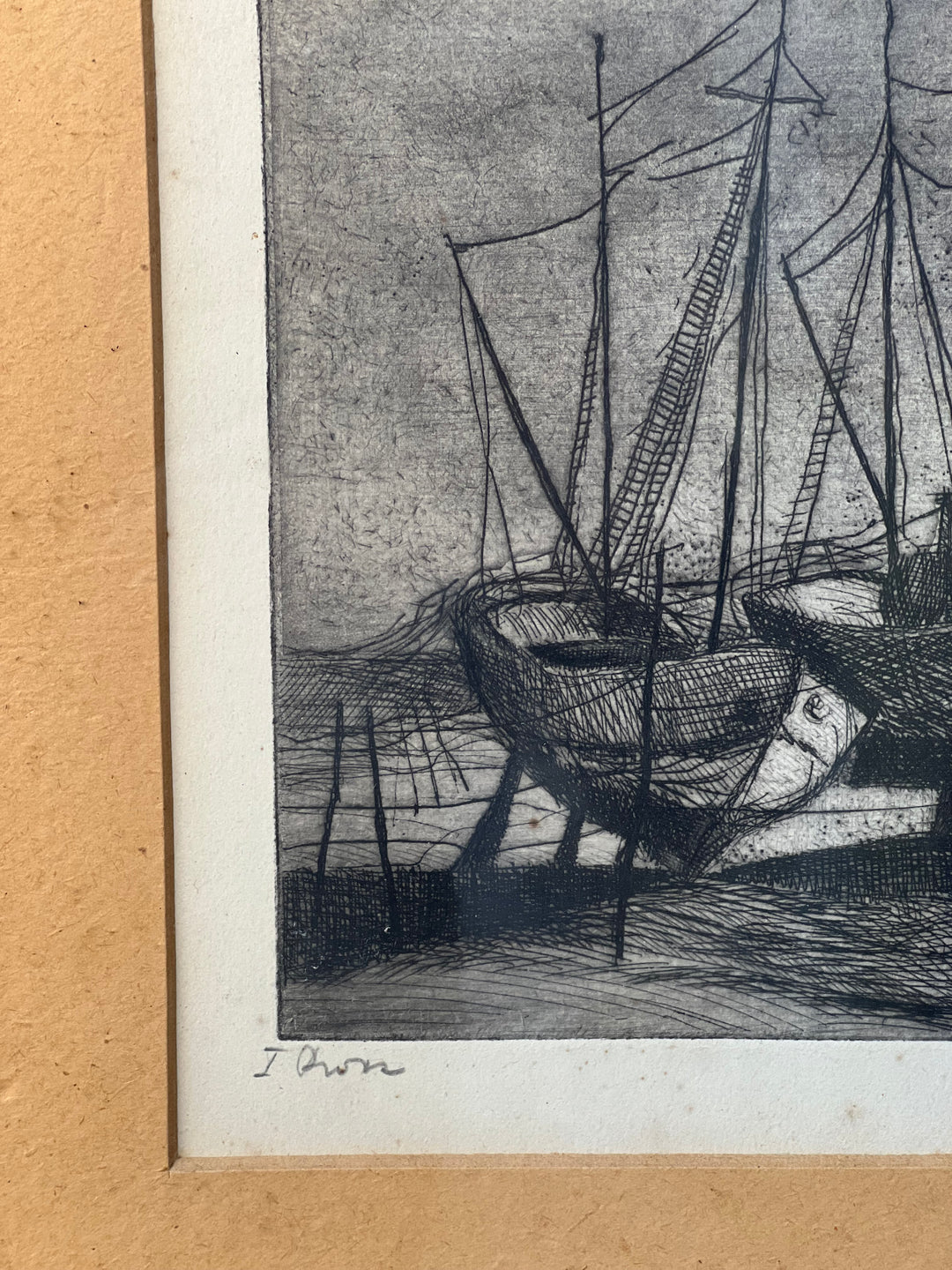 Litografia d’Autore con Imbarcazioni – Firmata