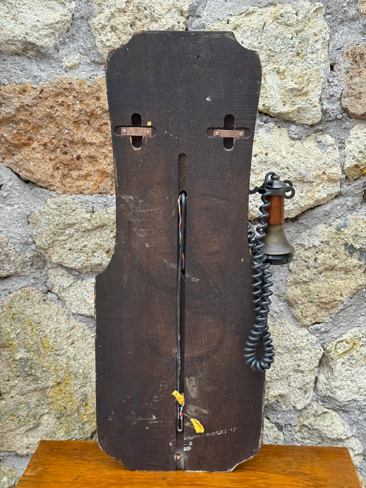 Telefono da parete in legno stile vintage primi '900