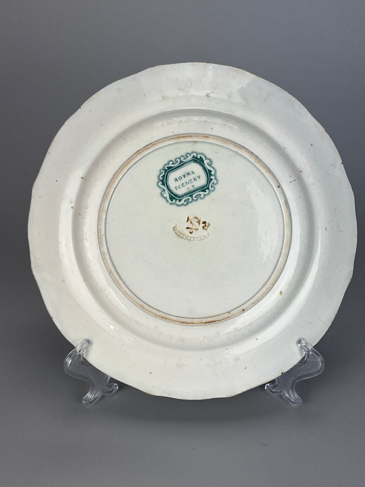 Piatto ceramica Gustavsberg decoro transfer