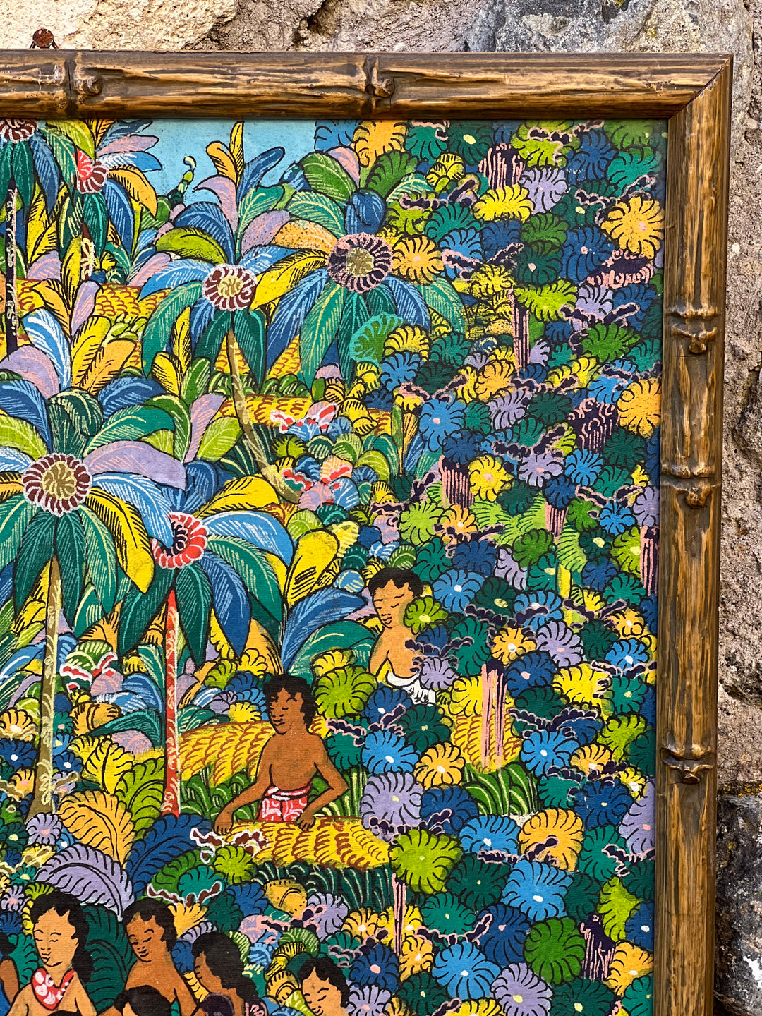 Quadro Balinese paesaggio con figure