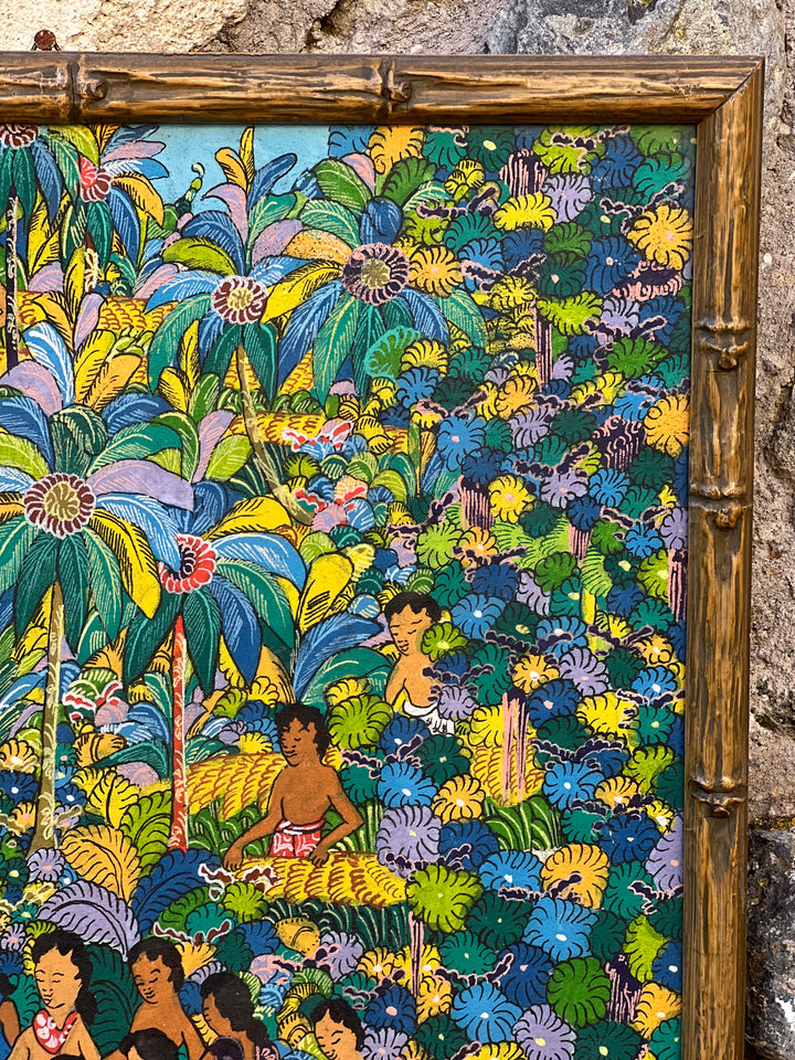 Quadro Balinese paesaggio con figure
