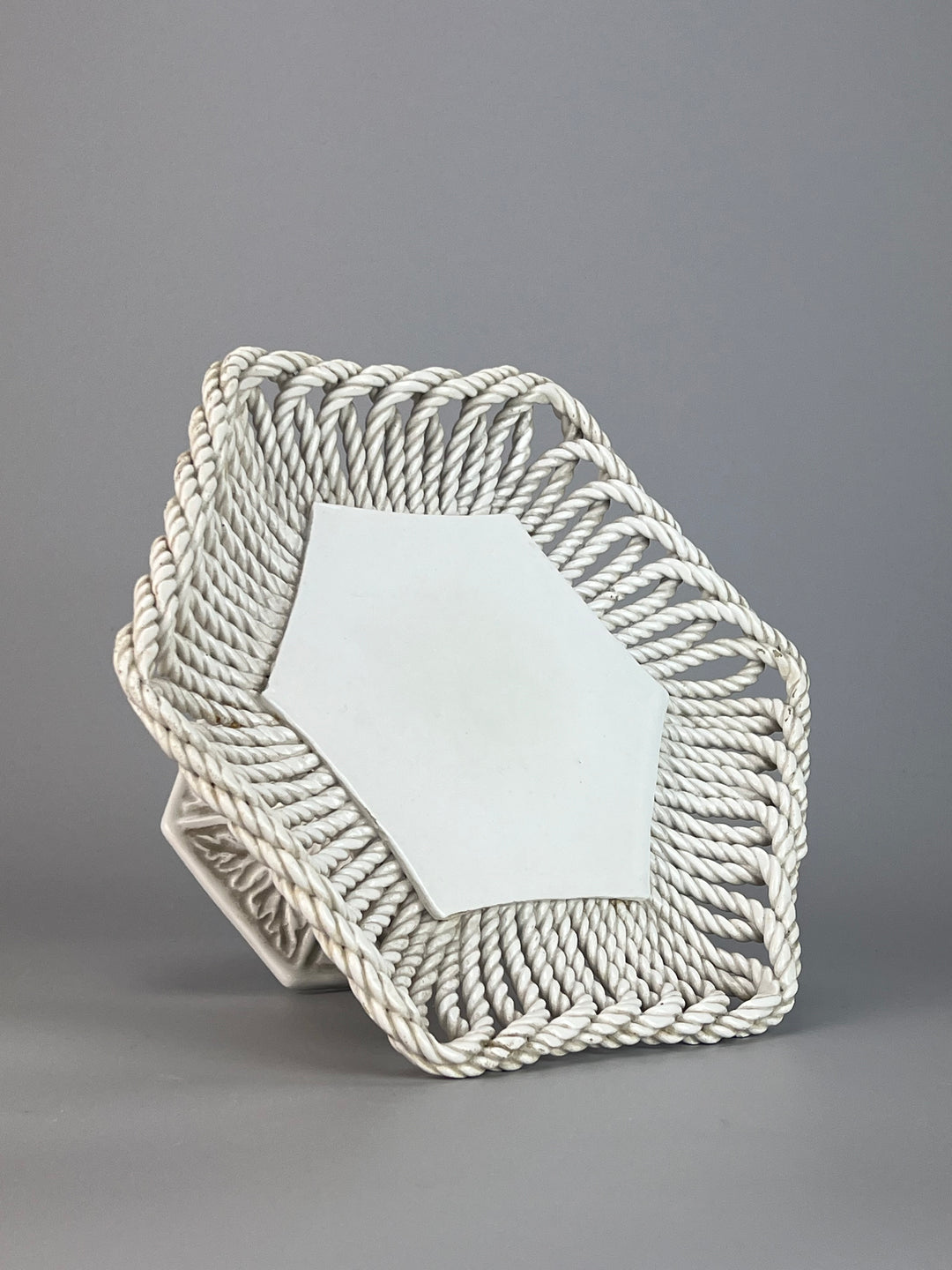 Alzata italiana ceramica bianca vintage