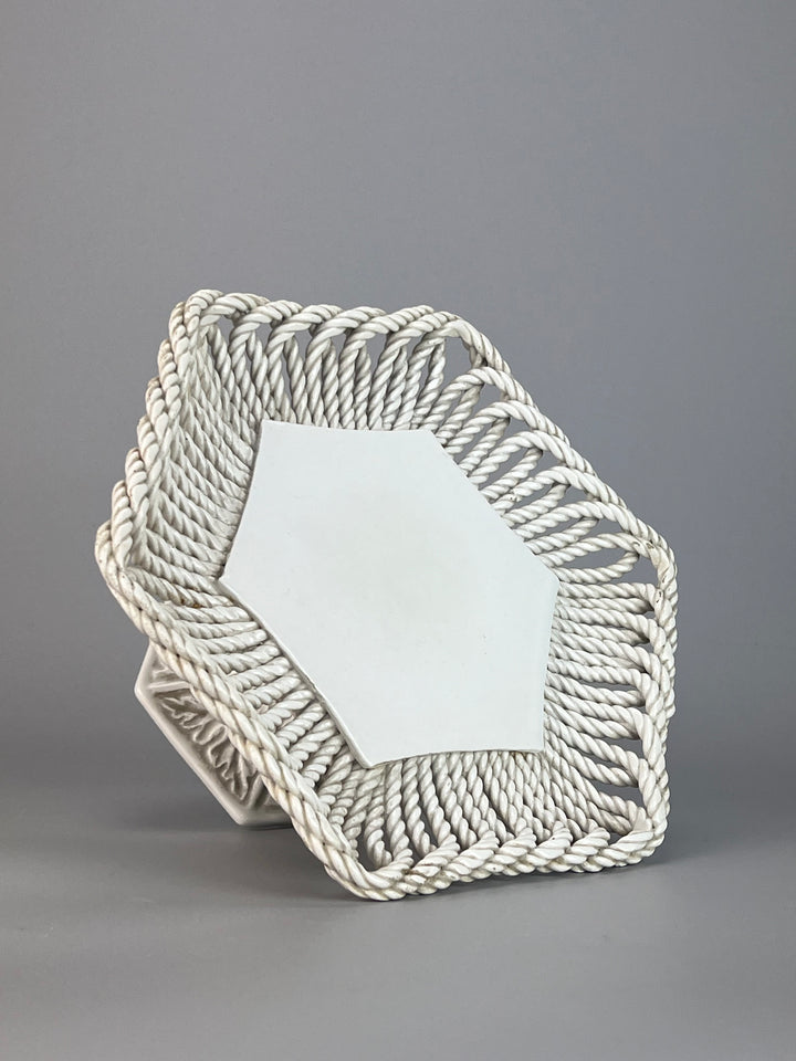 Alzata italiana ceramica bianca vintage