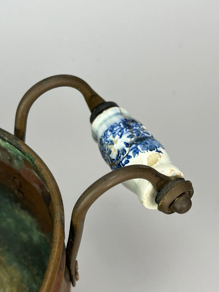 Fioriera in rame con manici vintage
