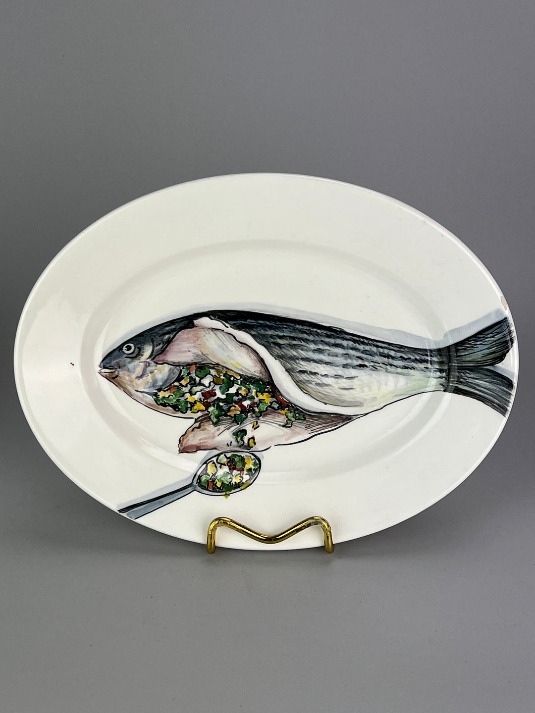 Set di 12 Piatti da Portata in Ceramica – M.G. Occelli – Decori Marini Diversi