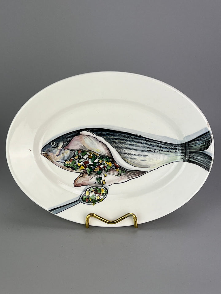Set di 12 Piatti da Portata in Ceramica – M.G. Occelli – Decori Marini Diversi