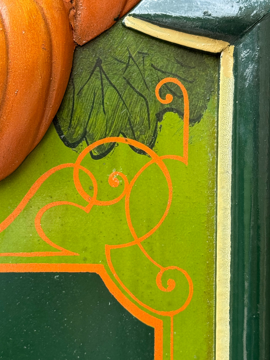 Pannello decorativo “French Garden” con lavagna con zucche in rilievo stile country chic