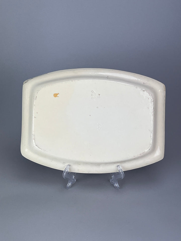 Vassoio ceramica copeland decoro rosa